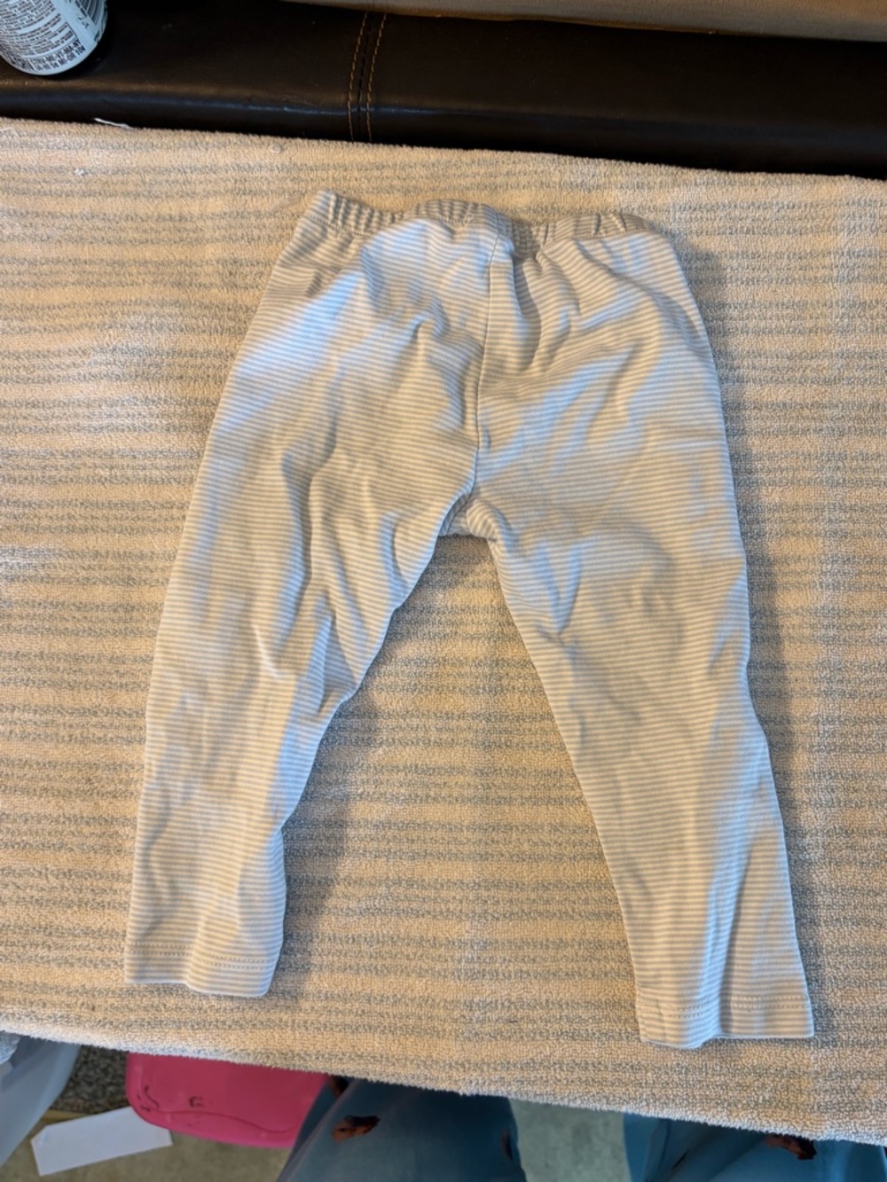 Striped Baby/Toddler Leggings in Light Blue and White